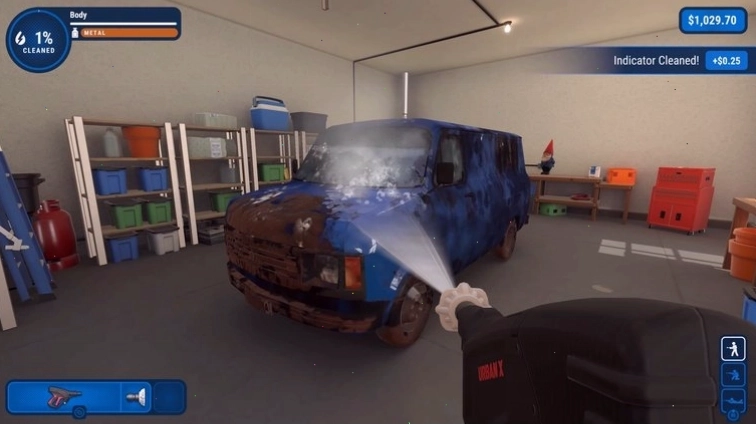 Làm sạch xe hơi bằng máy phun rửa trong PowerWash Simulator
