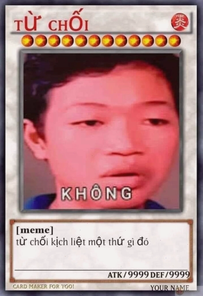 Meme card với thiết kế đơn giản nhưng đầy tính biểu cảm