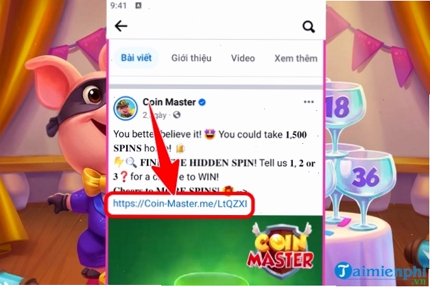 Mẹo nhận 1000 link spin Coin Master miễn phí