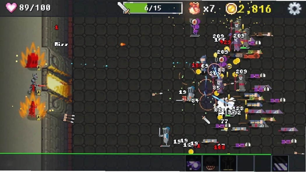 Minh họa gameplay Dungeon Defense với các anh hùng đang chiến đấu