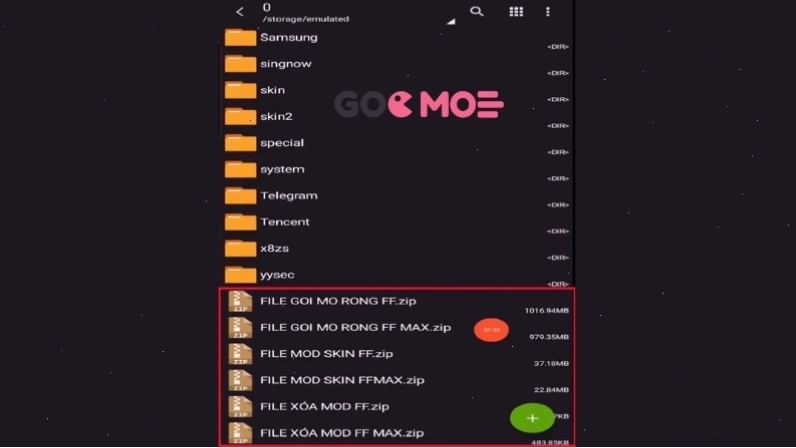 Mở thư mục Download trên điện thoại sau khi tải file MOD