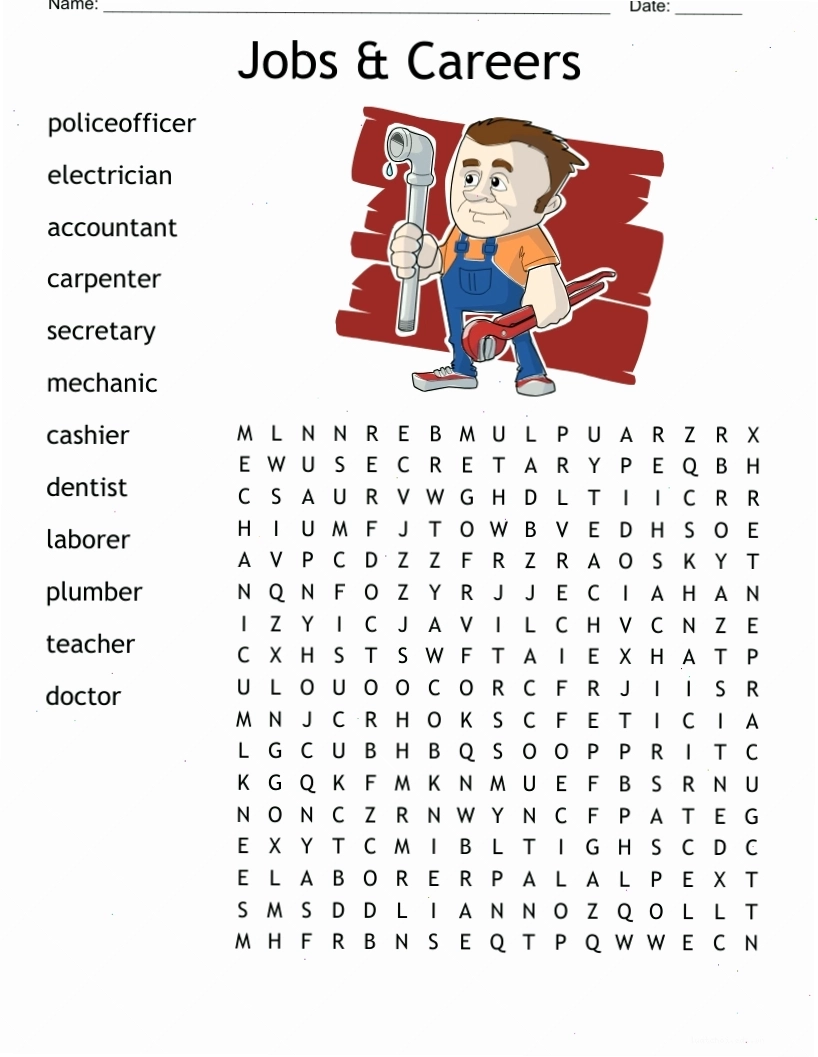Một bài tập tìm từ về Jobs and Careers (Nghề nghiệp và Sự nghiệp) dạng PDF