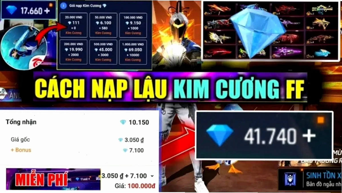 Nhận kim cương Free Fire miễn phí