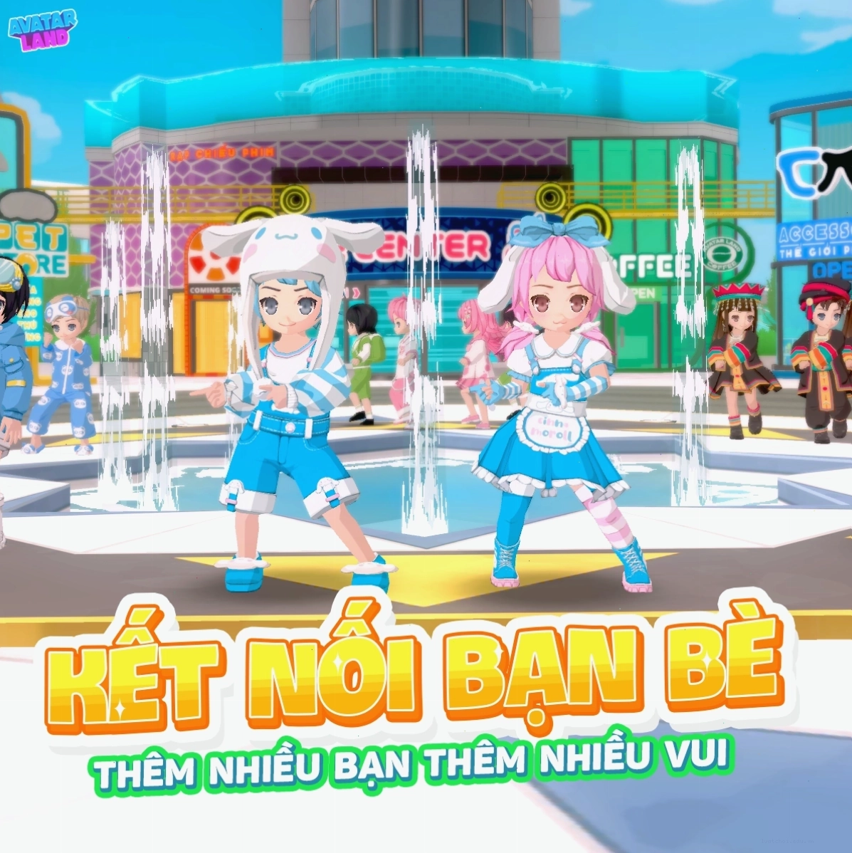 Nhân vật Avatar Land đang thực hiện hoạt động câu cá