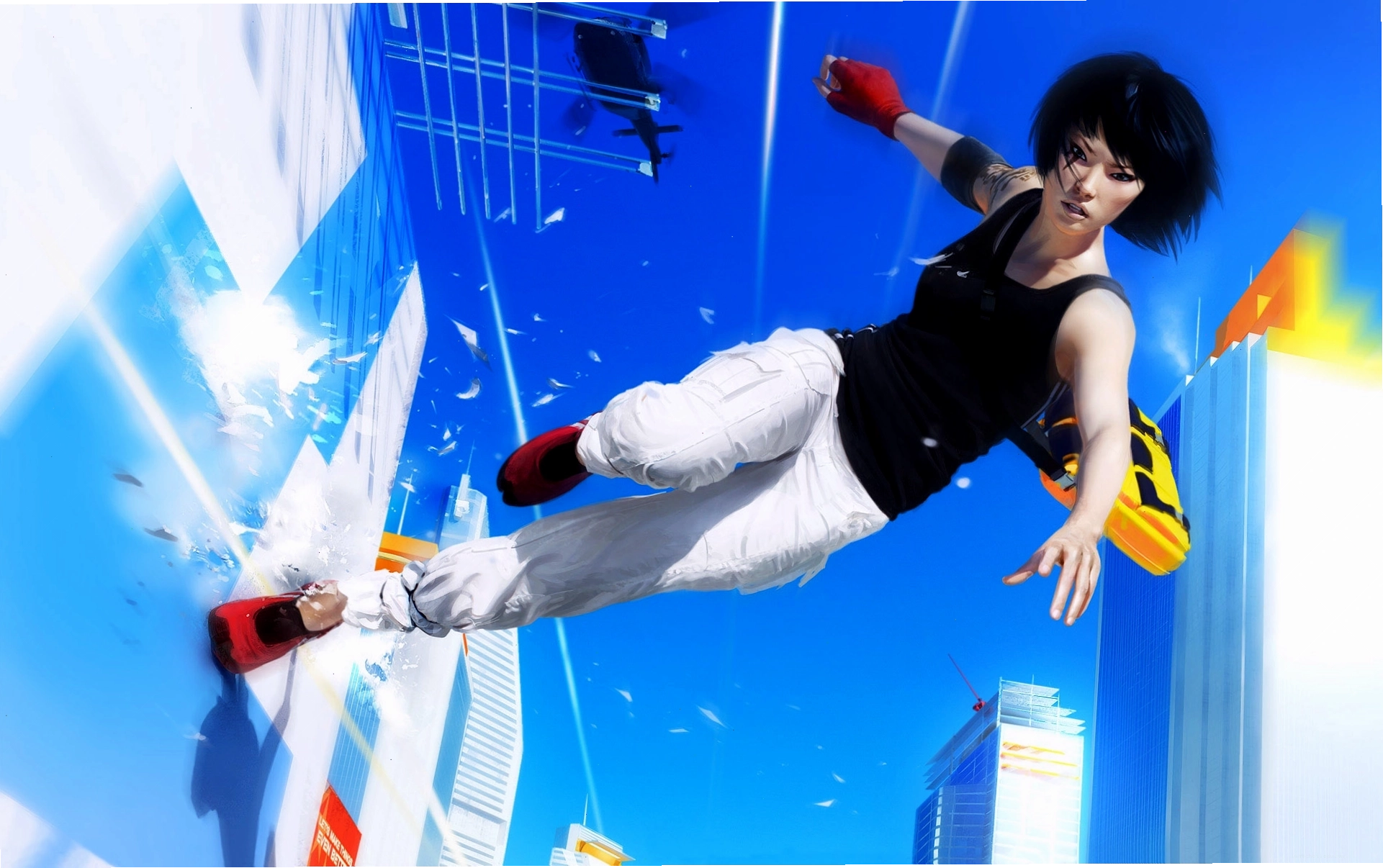 Nhân vật thực hiện parkour trong game