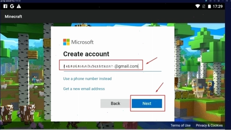 Nhập địa chỉ email cá nhân để tạo tài khoản