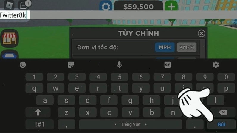Nhập mã code vào ô trống