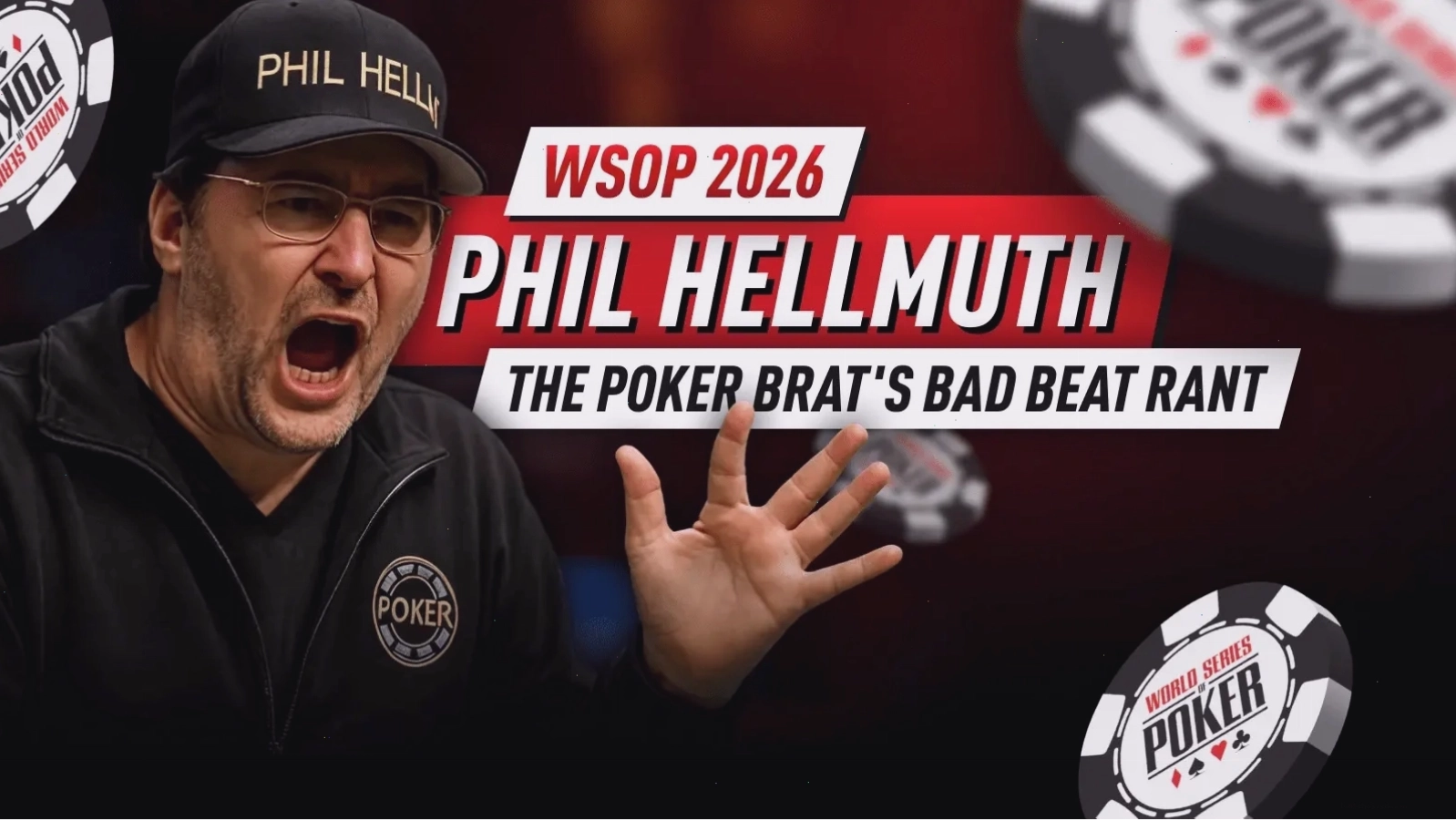 Phil Hellmuth thể hiện cảm xúc trên bàn đấu WSOP