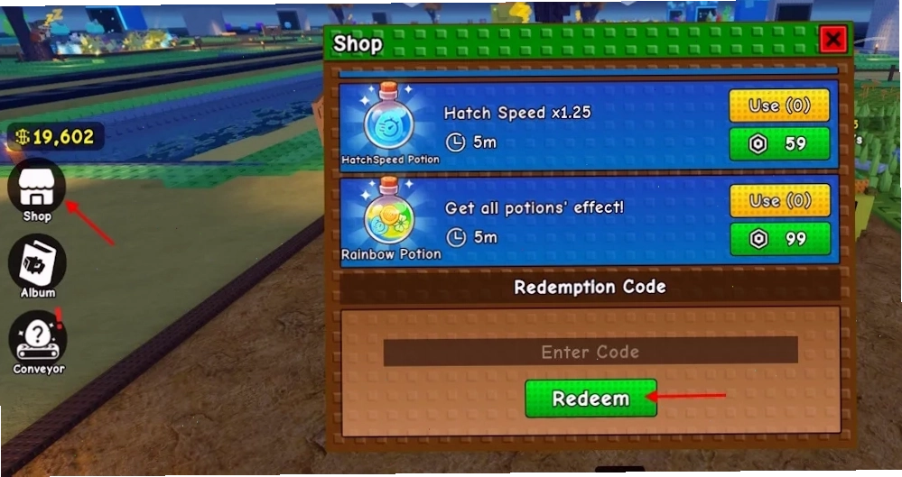 Quy trình nhập code trong Build A Zoo