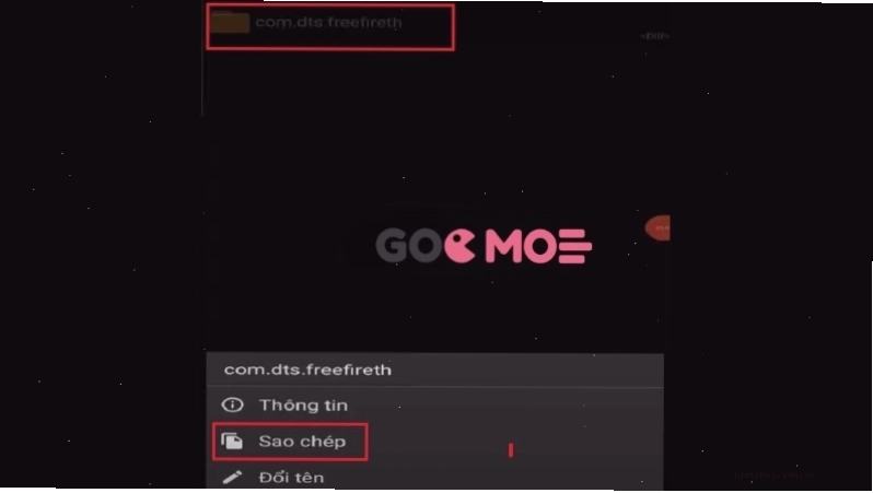 Sao chép thư mục game Free Fire