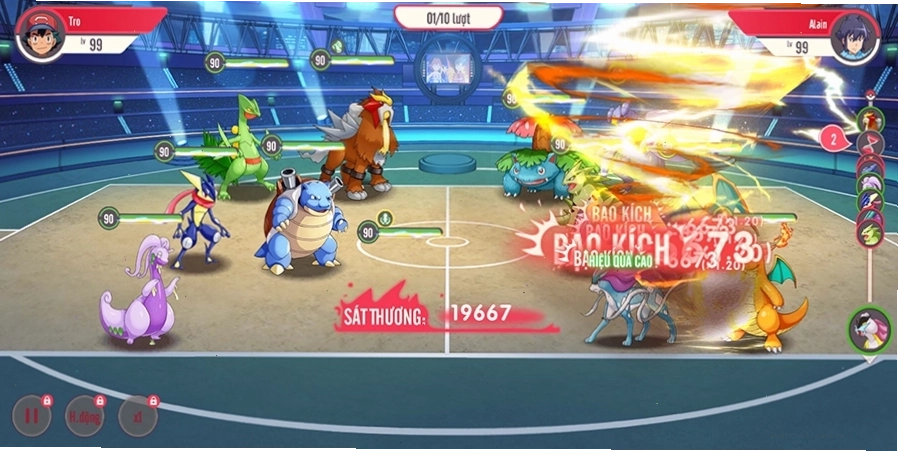 Thần Thú Đại Chiến: Minh họa hệ thống tương khắc giữa các Pokemon