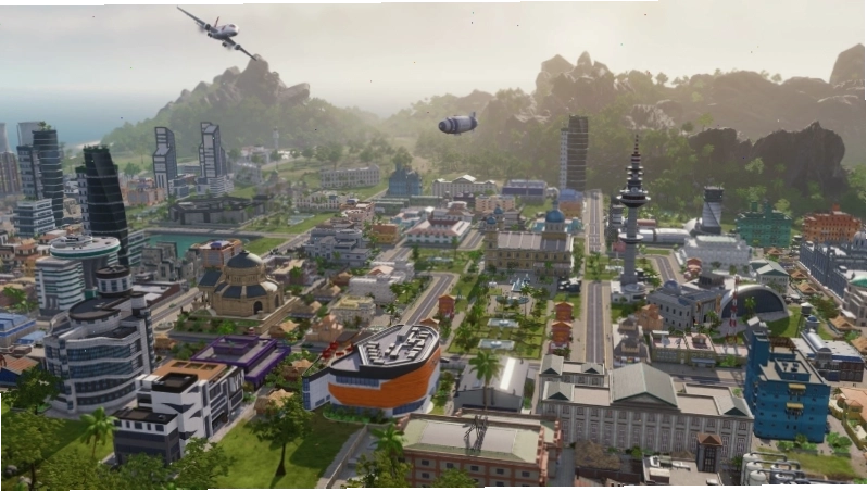 Thế giới Minecraft với các công trình do người chơi xây dựng