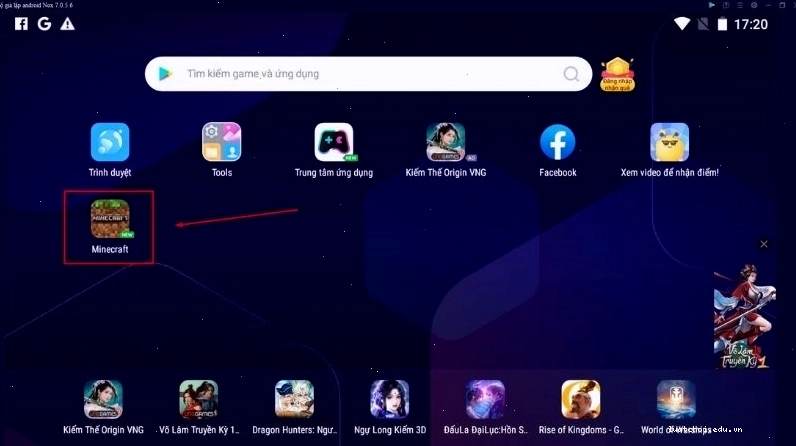 Thông báo Minecraft PE đã cài đặt thành công trên thiết bị Android