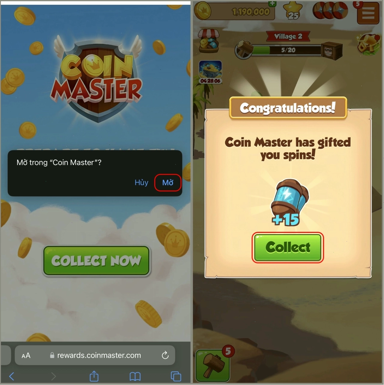 Thu thập thẻ bài để nhận spin Coin Master