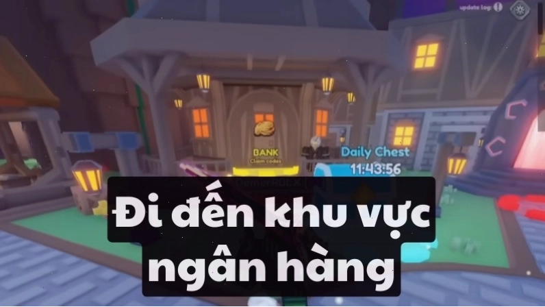 Tìm đến NPC Ngân hàng trong Pixel Blade để nhập code