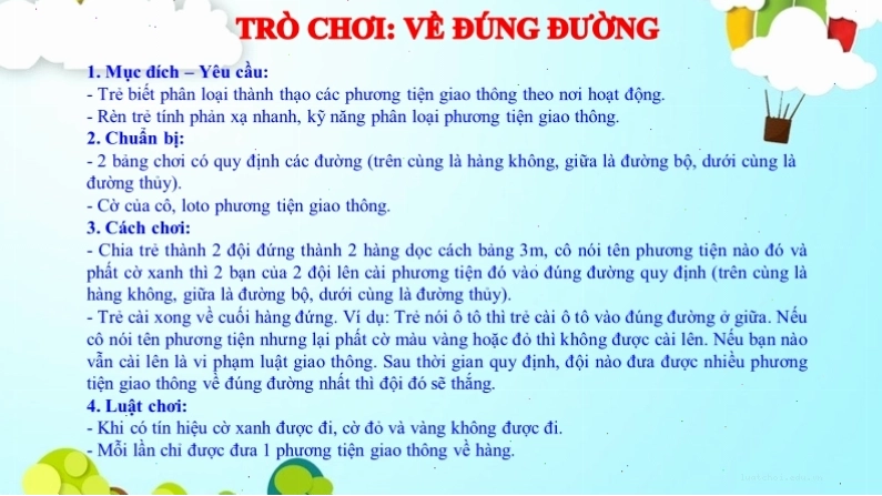 Trẻ tìm hiểu về các loại phương tiện giao thông