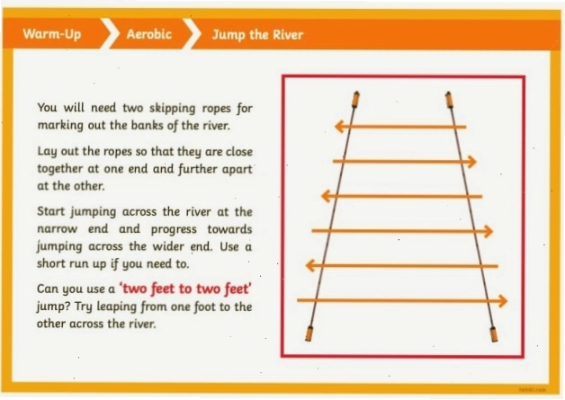 Trò chơi vận động Jump the River giúp khởi động thể chất