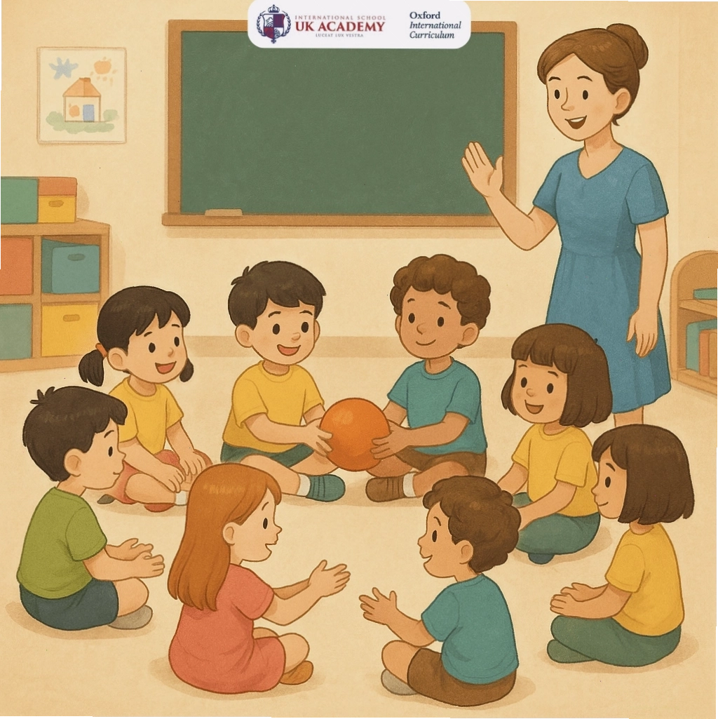 Trò “Chuyền bóng” giúp trẻ rèn luyện tinh thần đồng đội
