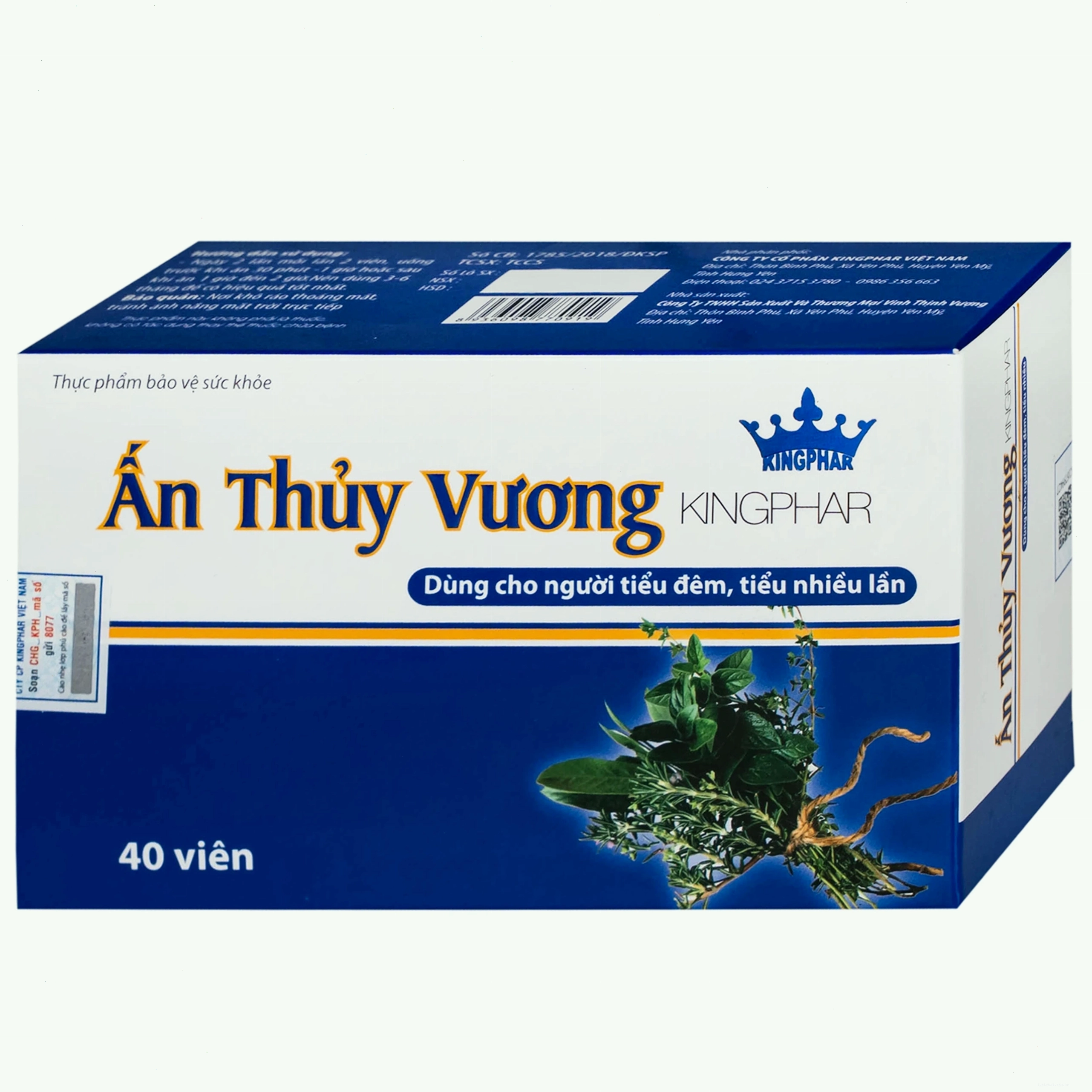 Viên uống Ấn Thủy Vương Kingphar với thành phần thảo dược tự nhiên